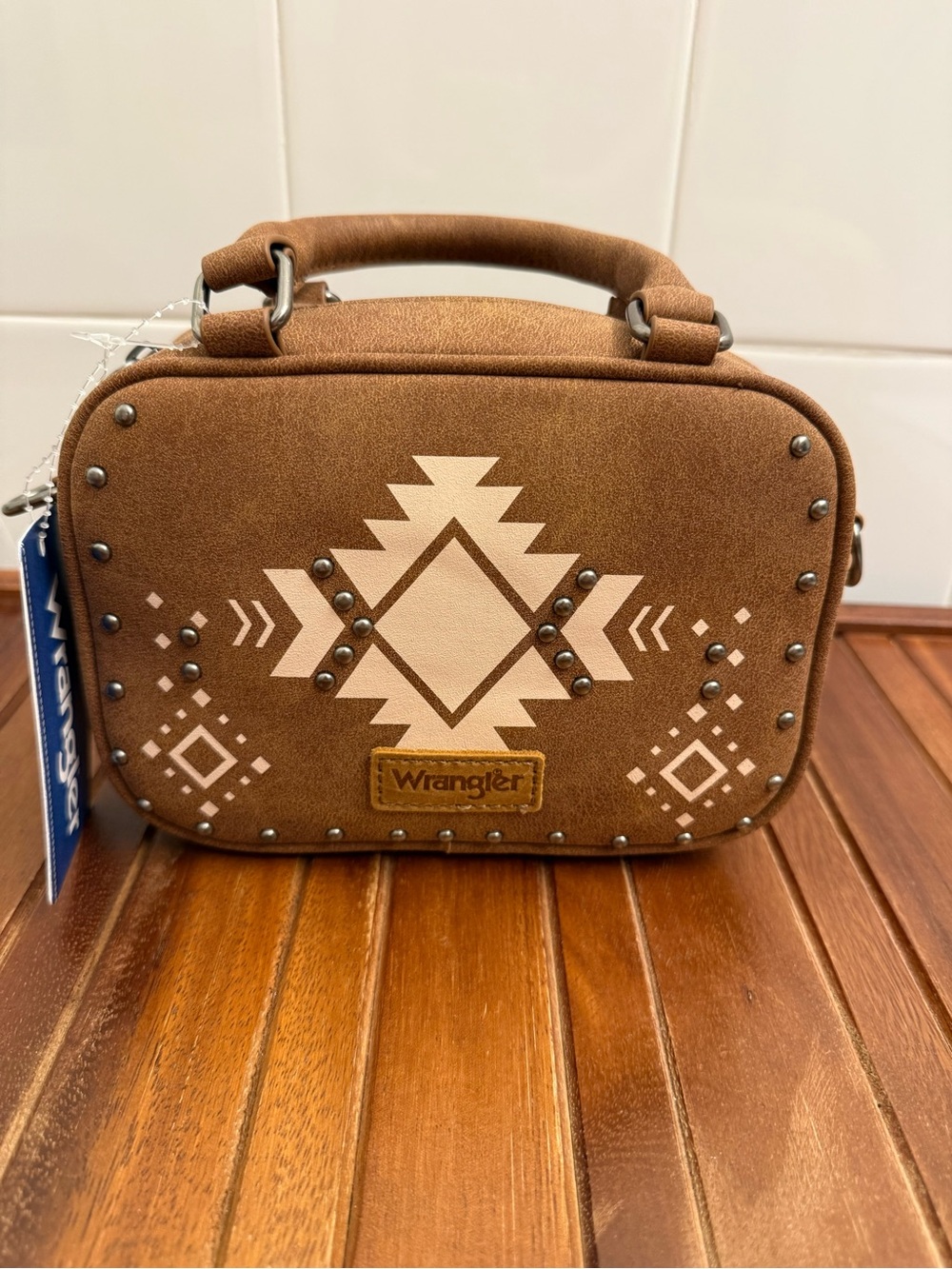 Wrangler Brown and Cream Aztec Mini Satchel